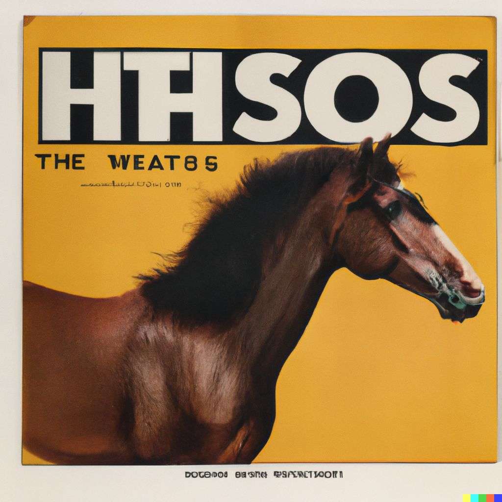 a horse, advertisement from the '80s
